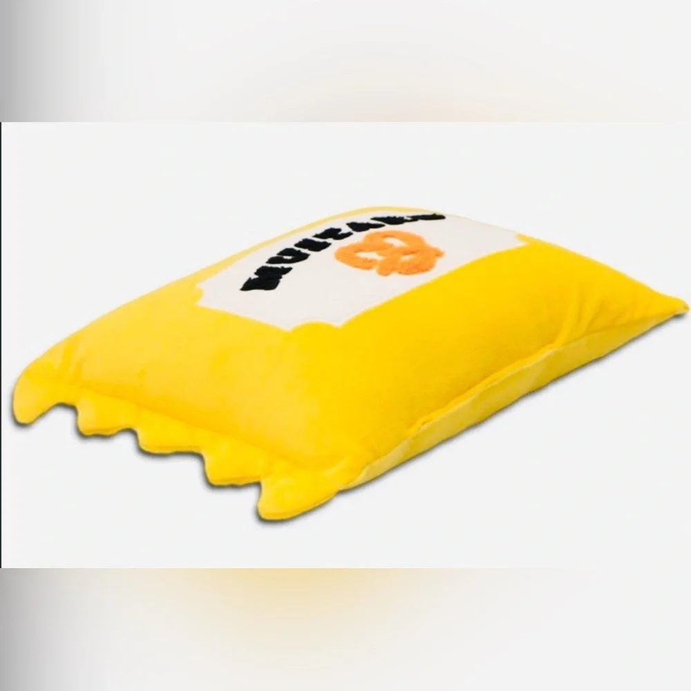 BULLSEYE NOVELTY MUSTARD PACKET LUMBAR PILLOW